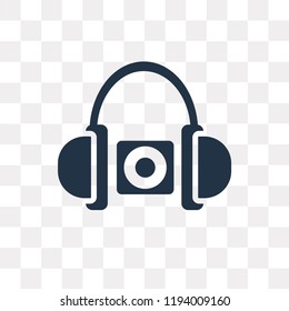 Headphones vector icon isolated on transparent background, Headphones transparency concept can be used web and mobile