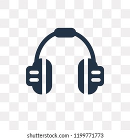 Headphones vector icon isolated on transparent background, Headphones transparency concept can be used web and mobile