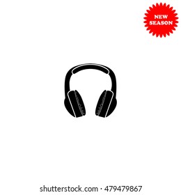 Headphones vector icon isolated on white background.