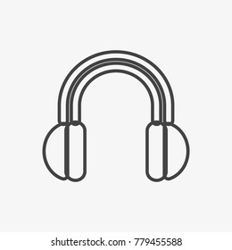 Headphones vector icon isolated on grey background