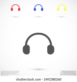 headphones vector icon. headphones and listen to the music icon. headphones for watching video icon. headphones for robots.10 eps
