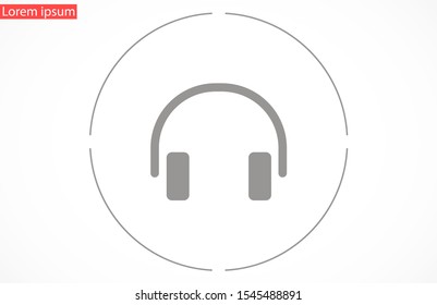 headphones vector icon. headphones and listen to the music icon. headphones for watching video icon. headphones for robots.10 eps , Lorem ipsum Flat design