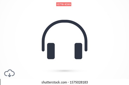 headphones vector icon. headphones and listen to the music icon. headphones for watching video icon. headphones for robots.10 eps , Lorem ipsum Flat design