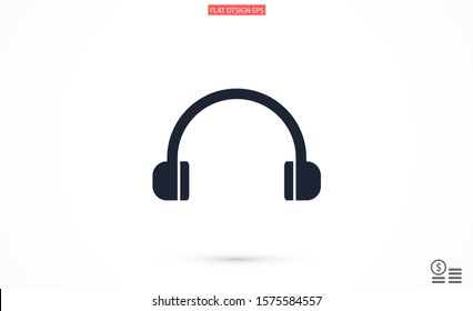 headphones vector icon. headphones and listen to the music icon. headphones for watching video icon. headphones for robots.10 eps