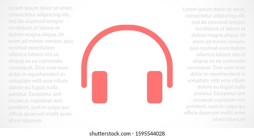 headphones vector icon. headphones and listen to the music icon. headphones for watching video icon. headphones for robots.10 eps , Lorem ipsum Flat design