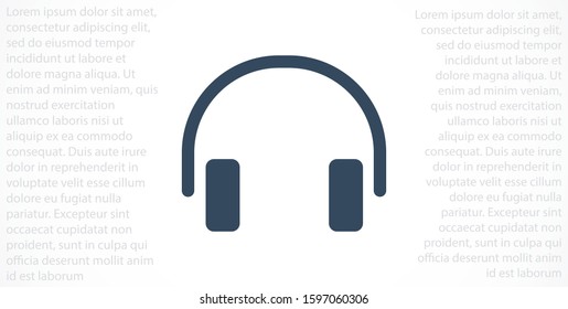 headphones vector icon. headphones and listen to the music icon. headphones for watching video icon. headphones for robots.10 eps , Lorem ipsum Flat design