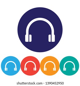 Headphones  vector icon , lorem ipsum Flat design