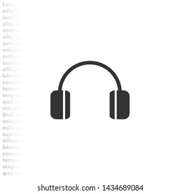 headphones  vector icon , Lorem ipsum flat design