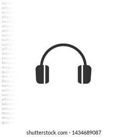 headphones  vector icon , Lorem ipsum flat design