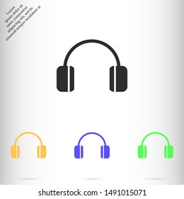 headphones  vector icon , Lorem ipsum flat design