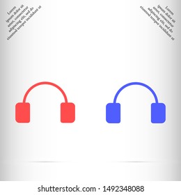 headphones  vector icon , Lorem ipsum flat design