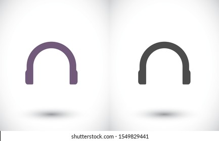 Headphones vector icon , lorem ipsum Flat design