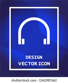 Headphones vector icon , lorem ipsum Flat design
