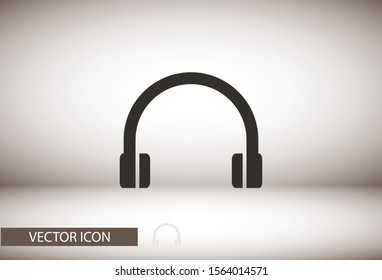Headphones  vector icon , lorem ipsum Flat design