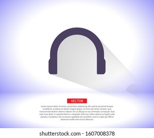 Headphones vector icon , lorem ipsum Flat design
