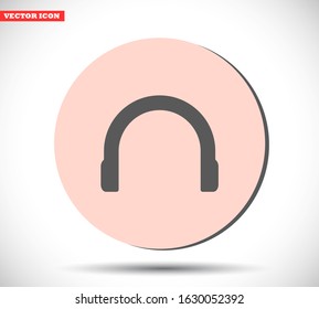 Headphones vector icon , lorem ipsum Flat design