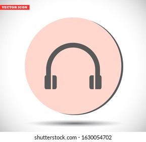 Headphones vector icon , lorem ipsum Flat design