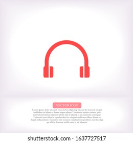 Headphones vector icon , lorem ipsum Flat design
