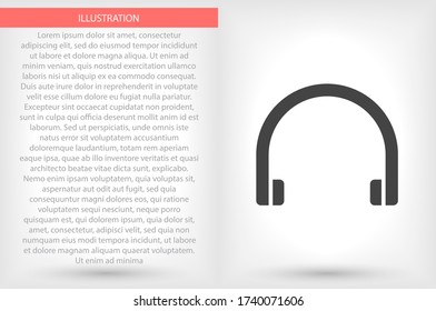 Headphones vector icon , lorem ipsum Flat design