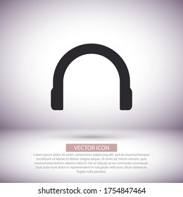 Icono vectorial de auriculares, lorem ipsum Diseño plano