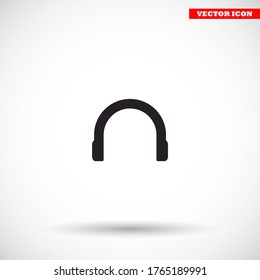 Headphones vector icon , lorem ipsum Flat design