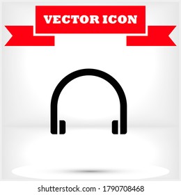 Headphones vector icon , lorem ipsum Flat design