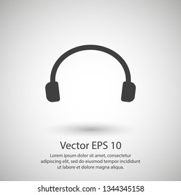 Headphones vector icon on background. Web design icon. Headphones icon minimalist design. Headphones for music 