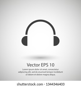 Headphones vector icon on background. Web design icon. Headphones icon minimalist design. Headphones for music 