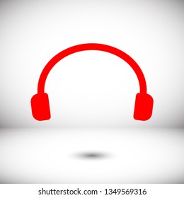 Headphones vector icon on background. Web design icon. Headphones icon minimalist design. Headphones for music 