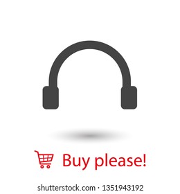 Headphones vector icon on background. Web design icon. Headphones icon minimalist design. Headphones for music 