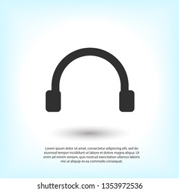 Headphones vector icon on background. Web design icon. Headphones icon minimalist design. Headphones for music 