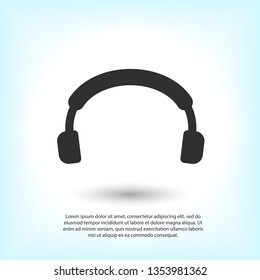 Headphones vector icon on background. Web design icon. Headphones icon minimalist design. Headphones for music 