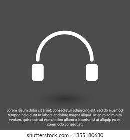 Headphones vector icon on background. Web design icon. Headphones icon minimalist design. Headphones for music 