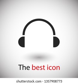 Headphones vector icon on background. Web design icon. Headphones icon minimalist design. Headphones for music 