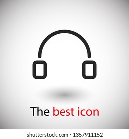 Headphones vector icon on background. Web design icon. Headphones icon minimalist design. Headphones for music 