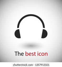 Headphones vector icon on background. Web design icon. Headphones icon minimalist design. Headphones for music 
