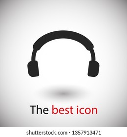 Headphones vector icon on background. Web design icon. Headphones icon minimalist design. Headphones for music 