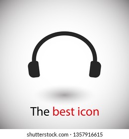 Headphones vector icon on background. Web design icon. Headphones icon minimalist design. Headphones for music 