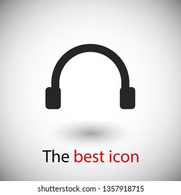 Headphones vector icon on background. Web design icon. Headphones icon minimalist design. Headphones for music 