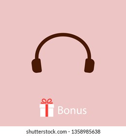 Headphones vector icon on background. Web design icon. Headphones icon minimalist design. Headphones for music 