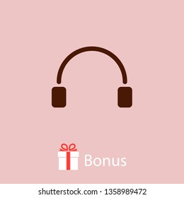 Headphones vector icon on background. Web design icon. Headphones icon minimalist design. 