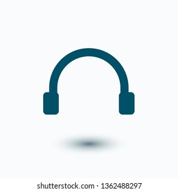 Headphones vector icon on background. Web design icon. Headphones icon minimalist design. Headphones for music 