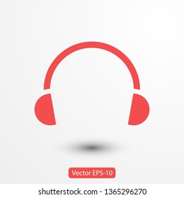 Headphones vector icon on background. Web design icon. Headphones icon minimalist design. Headphones for music 