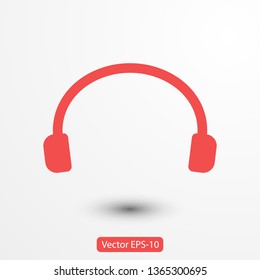 Headphones vector icon on background. Web design icon. Headphones icon minimalist design. Headphones for music 