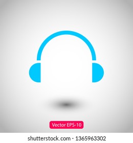 Headphones vector icon on background. Web design icon. Headphones icon minimalist design. Headphones for music 