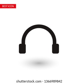 Headphones vector icon on background. Web design icon. Headphones icon minimalist design. Headphones for music 