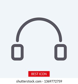 Headphones vector icon on background. Web design icon. Headphones icon minimalist design. Headphones for music 