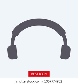 Headphones vector icon on background. Web design icon. Headphones icon minimalist design. Headphones for music 