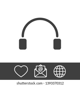 Headphones vector icon on background. Web design icon. Headphones icon minimalist design. Headphones for music 