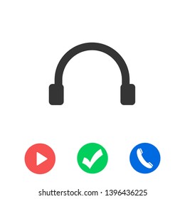 Headphones vector icon on background. Web design icon. Headphones icon minimalist design. Headphones for music 